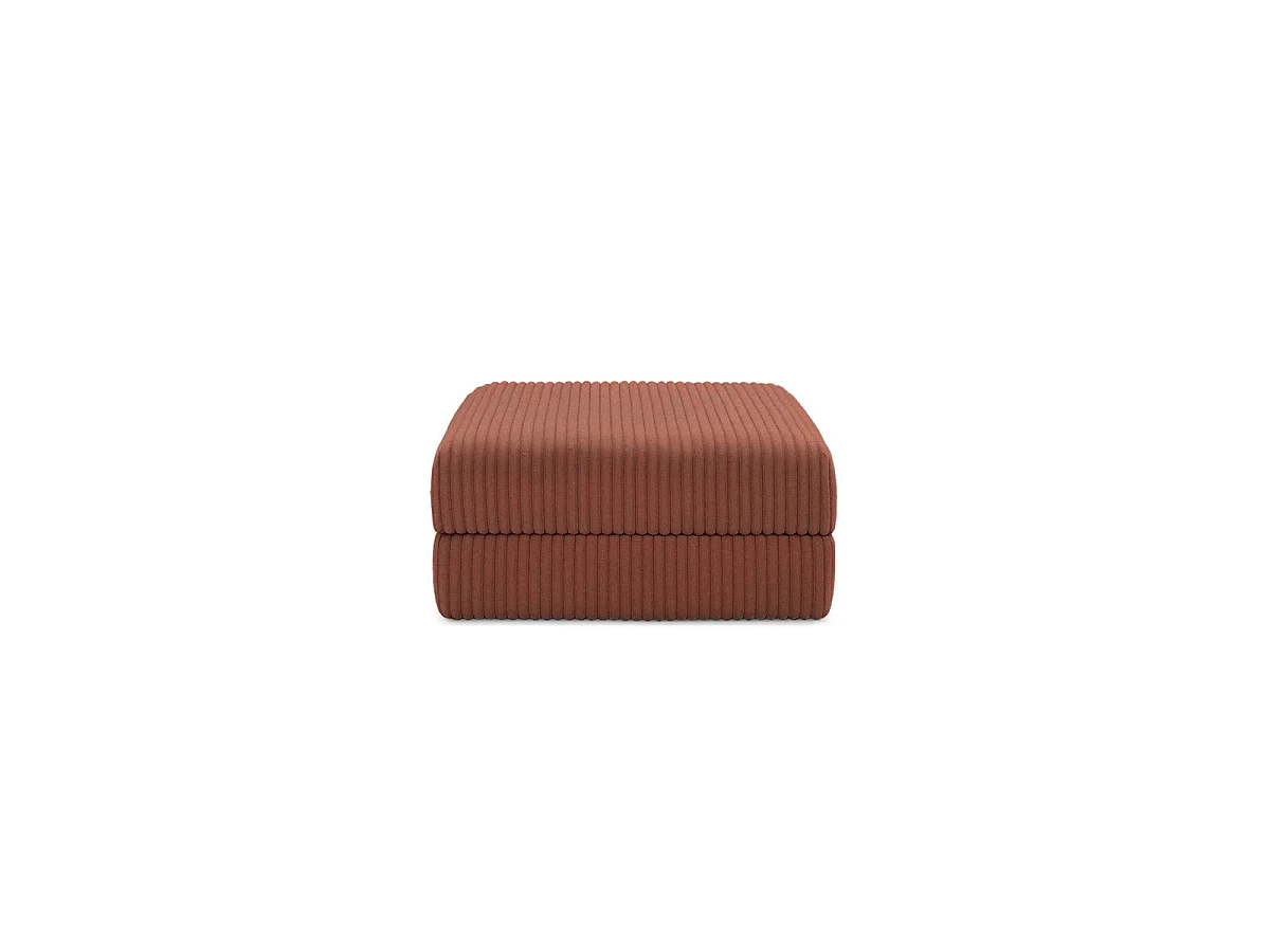 Pouf modulable et convertible - Velours côtelé XL - Terracotta
