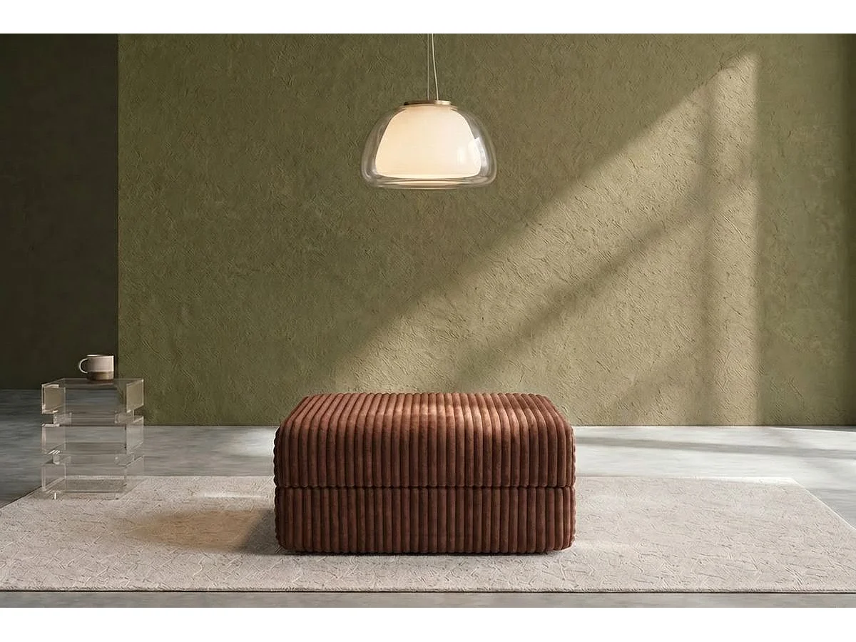 Pouf modulable et convertible - Velours côtelé XL - Terracotta