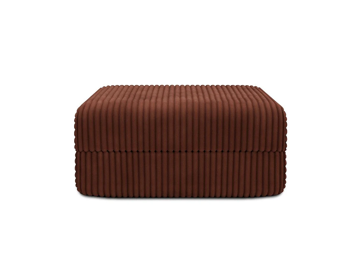 Pouf modulable et convertible - Velours côtelé XL - Terracotta