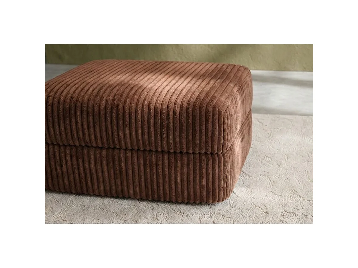 Pouf modulable et convertible - Velours côtelé XL - Terracotta