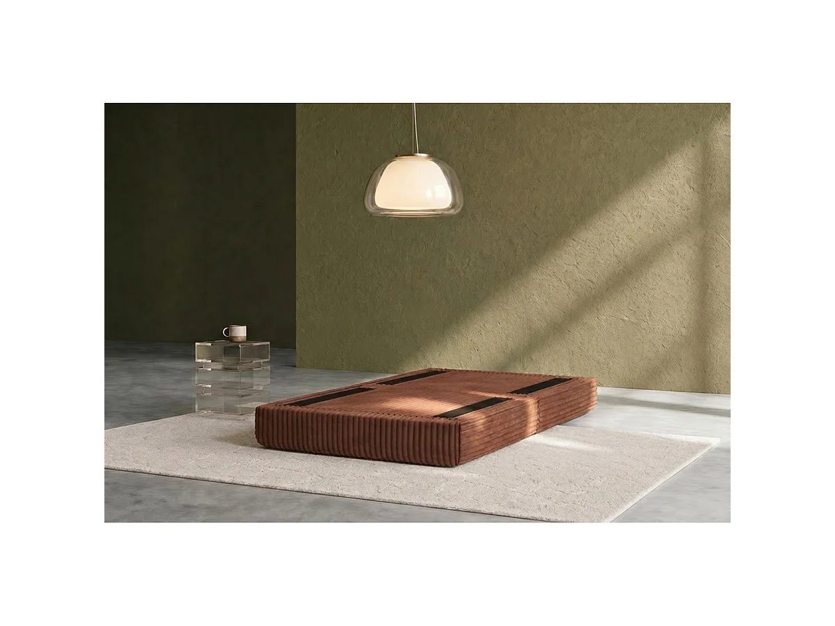 Pouf modulable et convertible - Velours côtelé XL - Terracotta