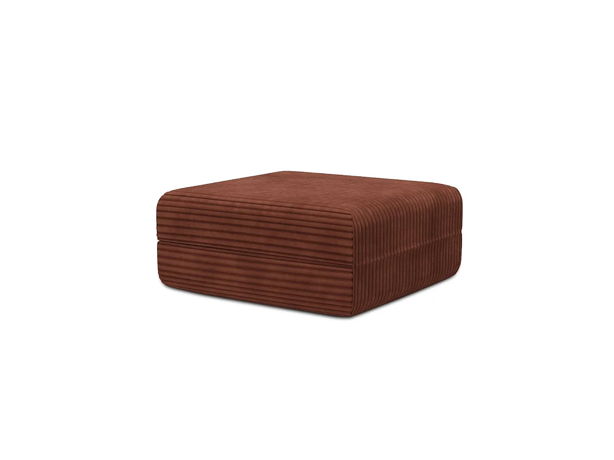 Pouf modulable et convertible - Velours côtelé XL - Terracotta