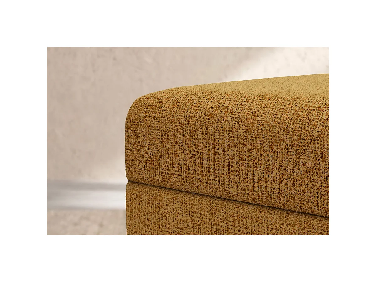 Pouf modulable et convertible - Tissu tweed - Jaune