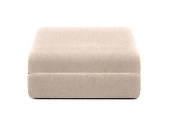 Pouf modulable et convertible - Tissu lisse - Beige