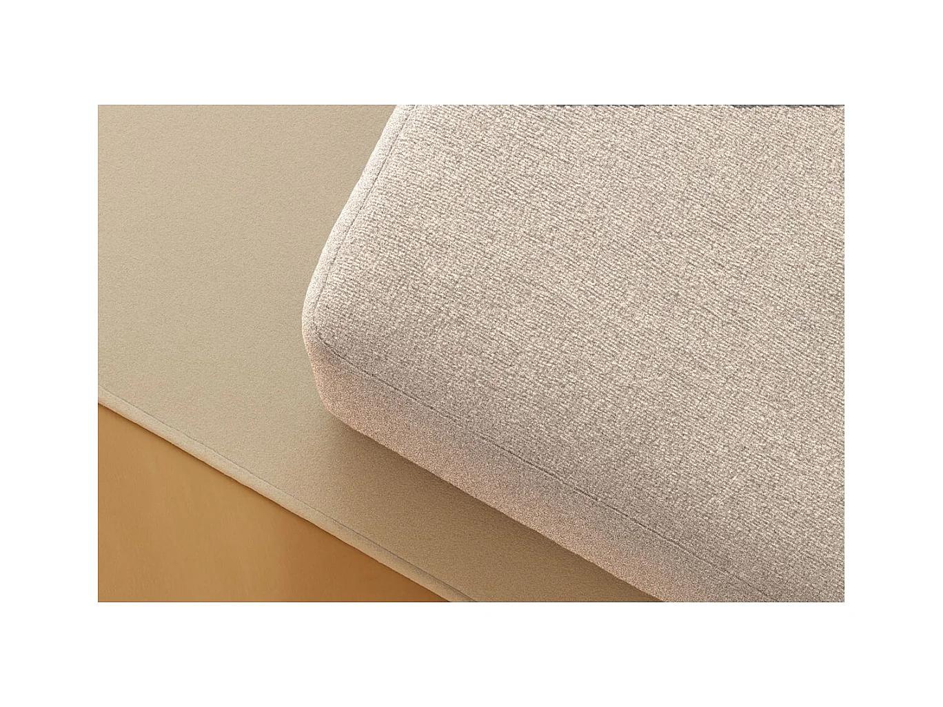 Pouf modulable et convertible - Tissu lisse - Beige