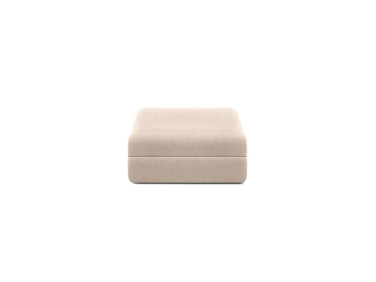 Pouf modulable et convertible - Tissu lisse - Beige