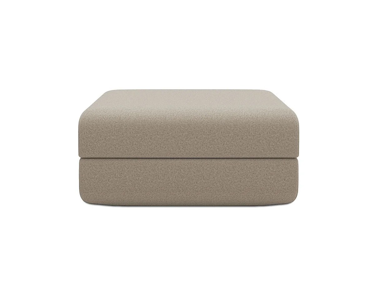 Pouf modulable et convertible - Tissu lisse - Beige