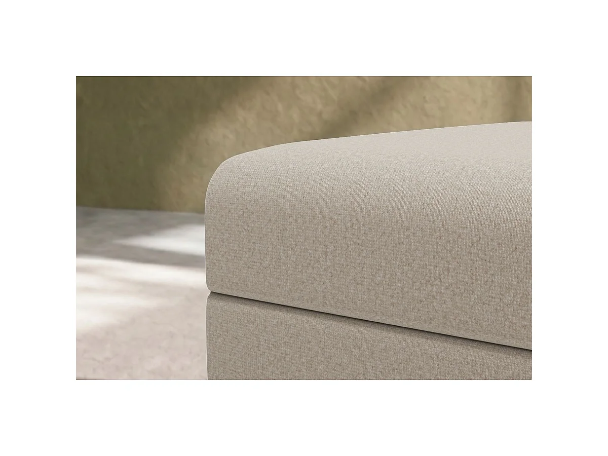 Pouf modulable et convertible - Tissu lisse - Beige