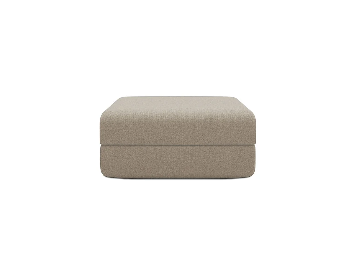 Puf de tela lisa color beige
