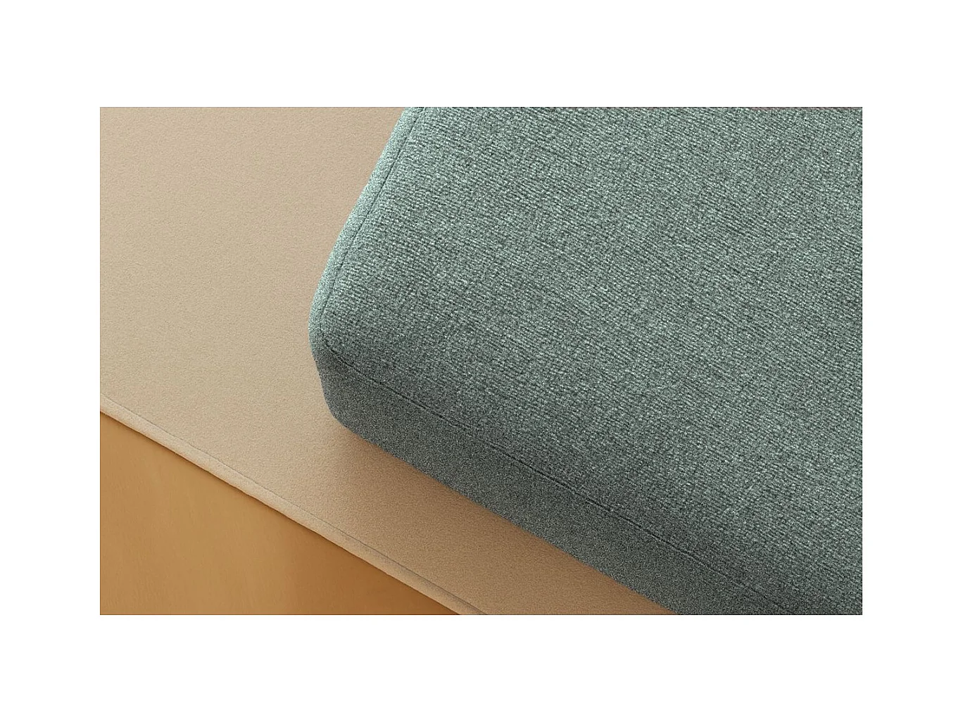 Pouf modulable et convertible - Tissu lisse - Bleu vert
