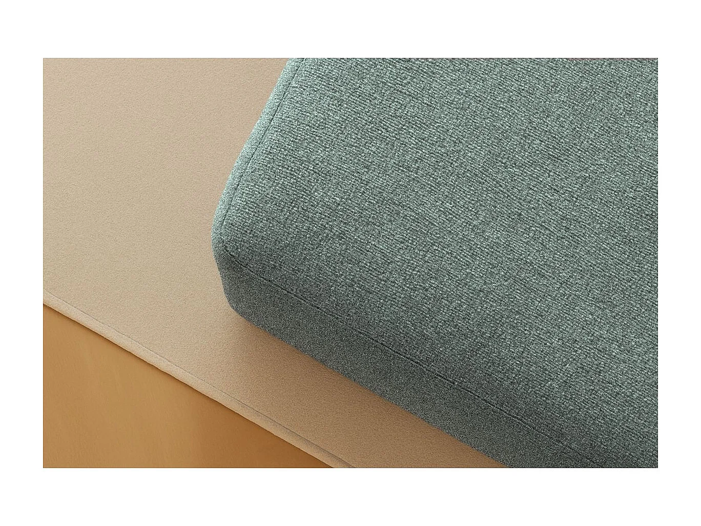 Pouf modulable et convertible - Tissu lisse - Bleu vert