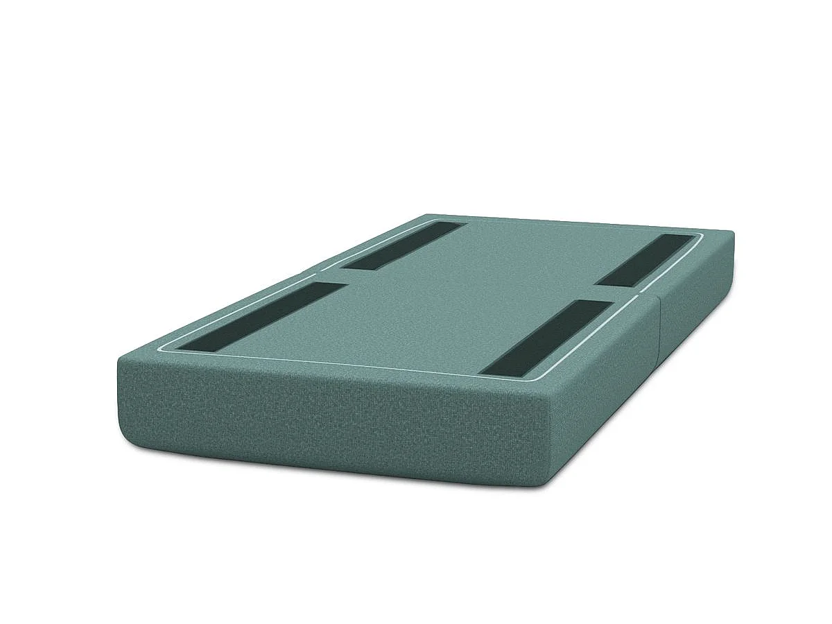 Pouf modulable et convertible - Tissu lisse - Bleu vert