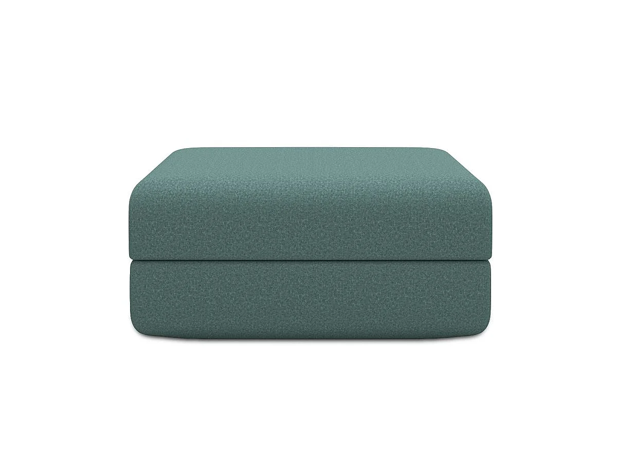 Pouf modulable et convertible - Tissu lisse - Bleu vert