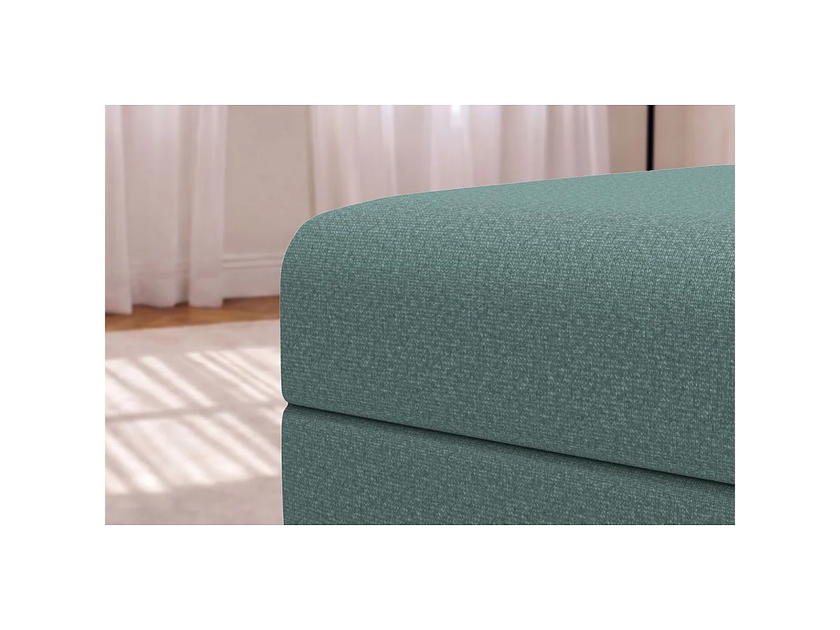 Pouf modulable et convertible - Tissu lisse - Bleu vert