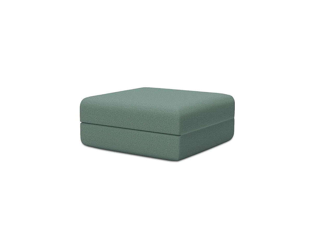Puf de tela verde lisa