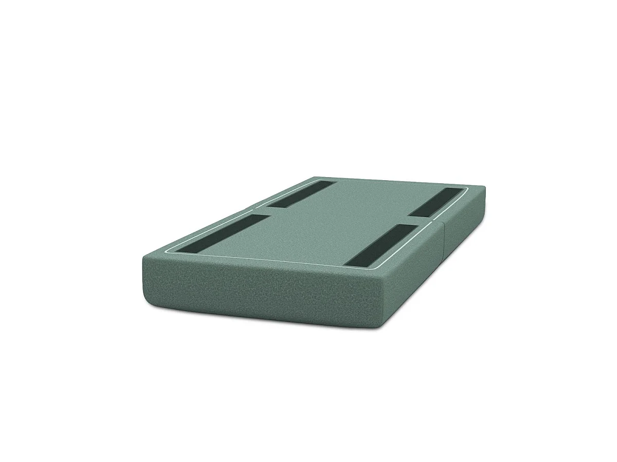 Puf de tela verde lisa
