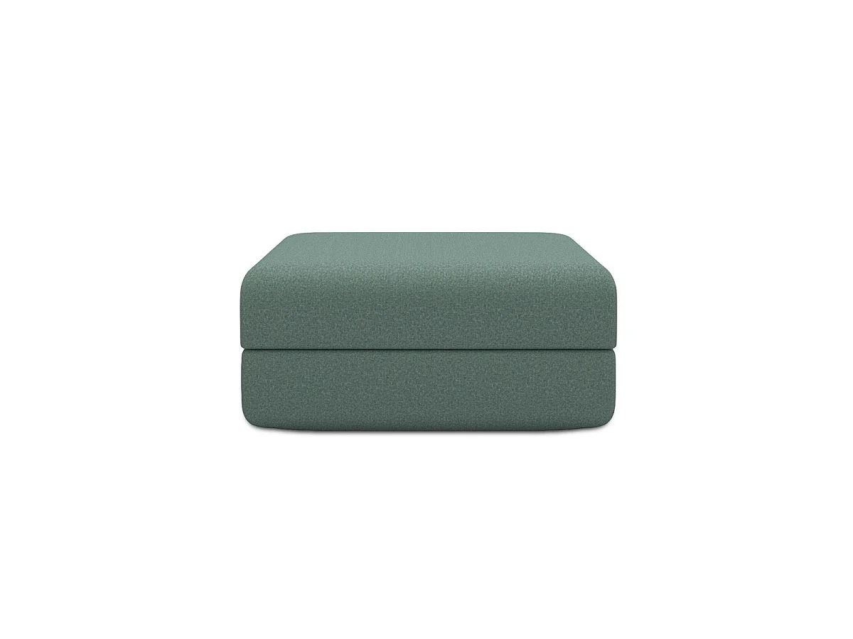Puf de tela verde lisa