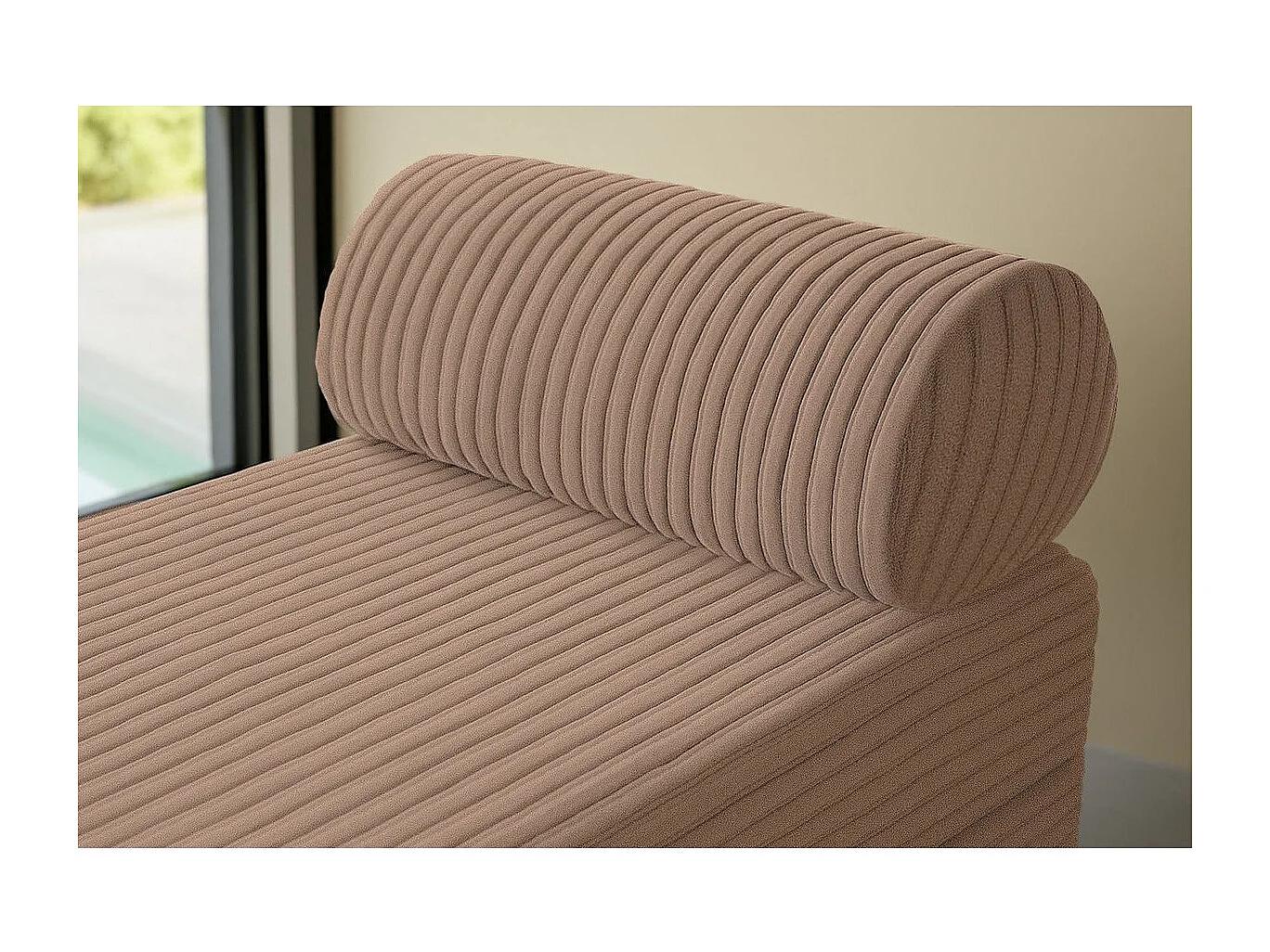 Pouf modulable et convertible - Velours côtelé XL - Marron