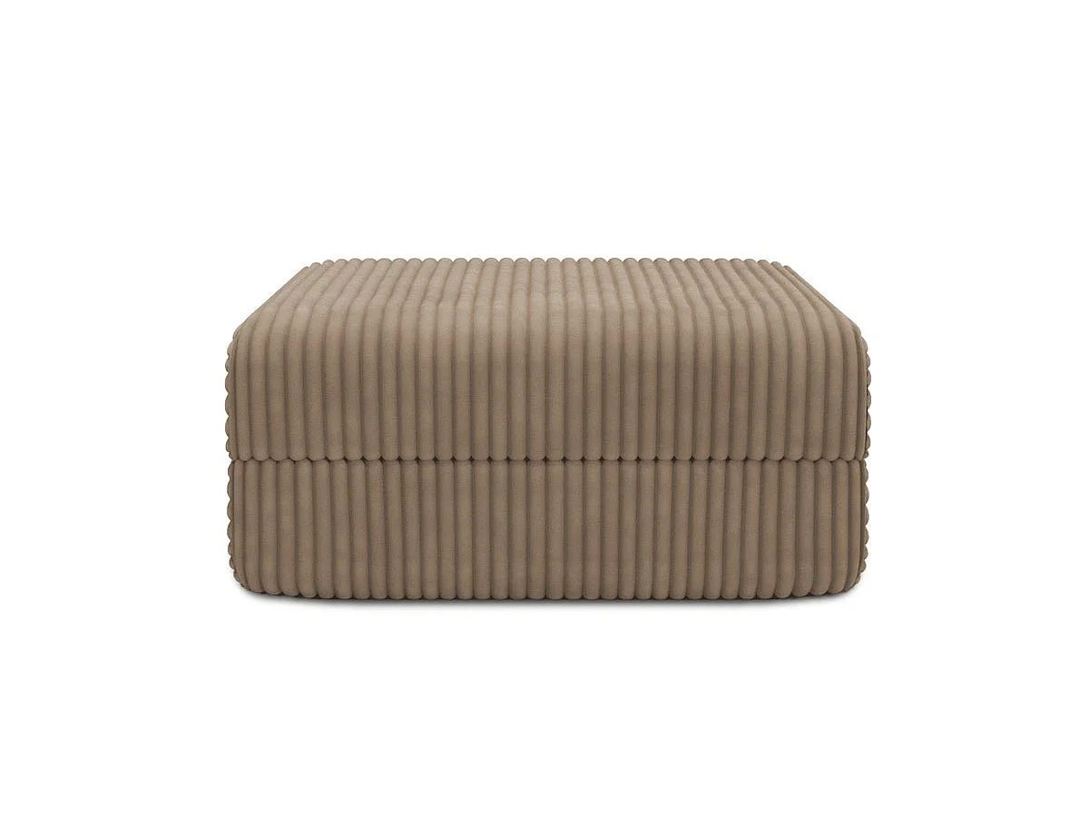 Pouf modulable et convertible - Velours côtelé XL - Marron