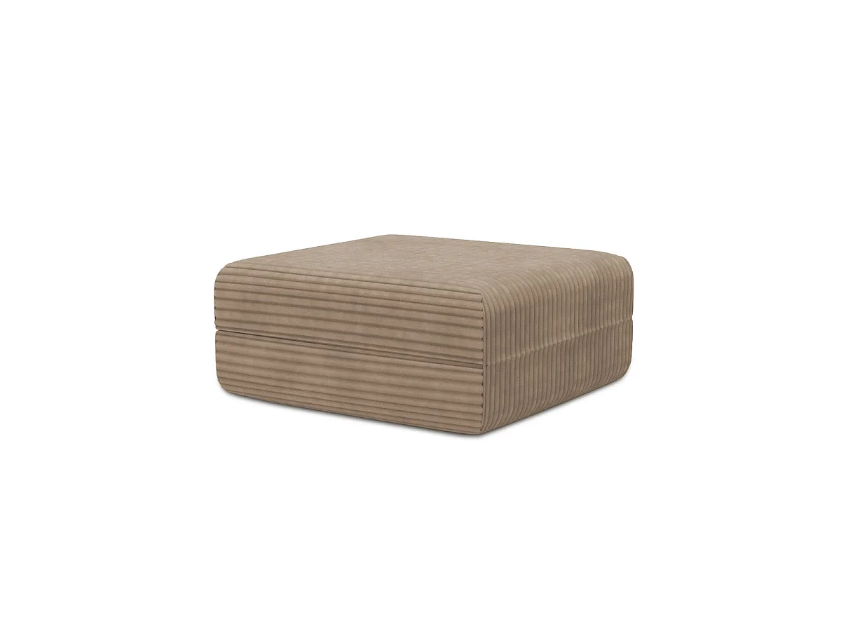Pouf modulable et convertible - Velours côtelé XL - Marron