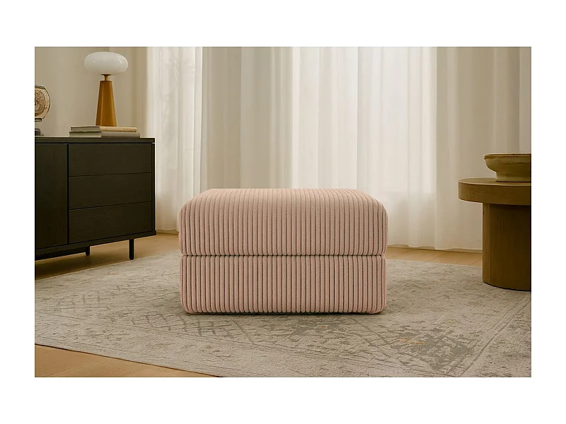 Pouf modulable et convertible - Velours côtelé XL - Marron