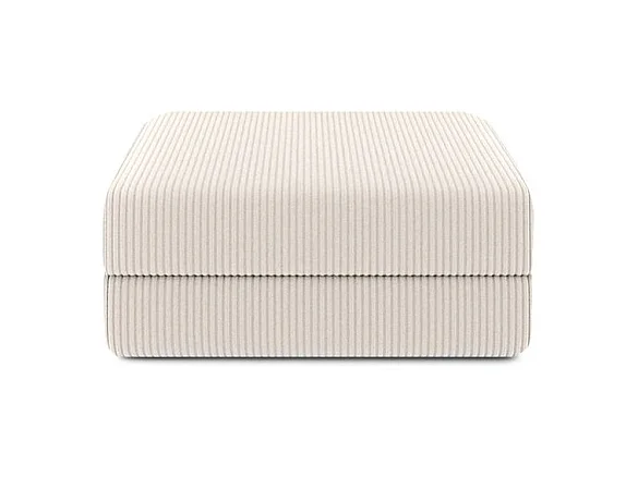 Pouf modulable et convertible - Velours côtelé - Blanc
