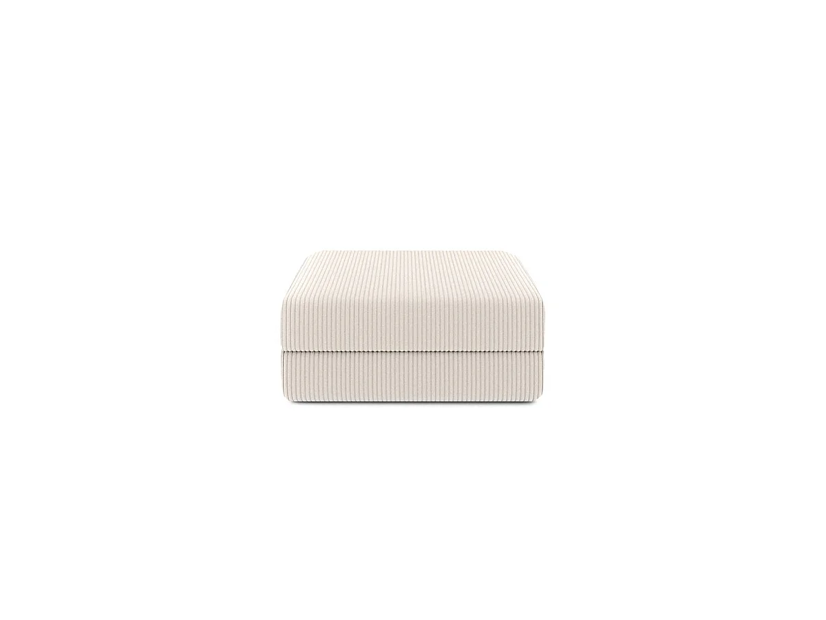 Pouf modulable et convertible - Velours côtelé - Blanc