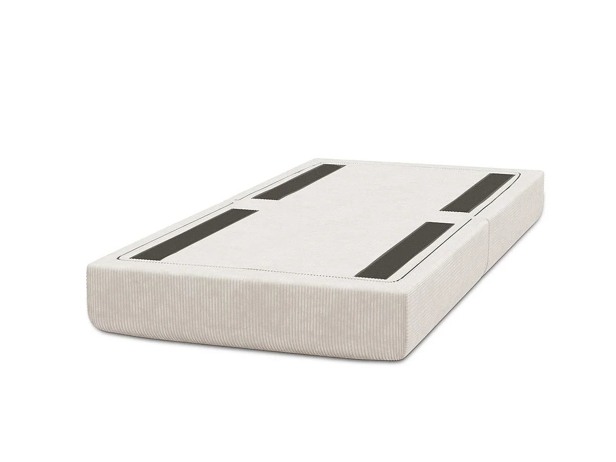 Pouf modulable et convertible - Velours côtelé - Blanc