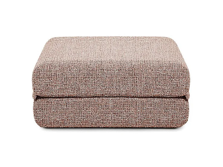 Pouf modulable et convertible - Tissu tweed - Rouge
