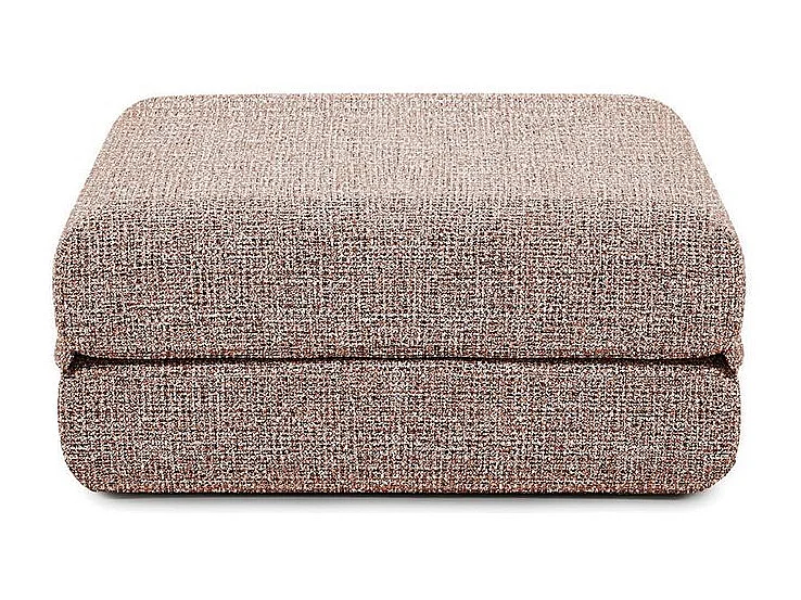Pouf modulable et convertible - Tissu tweed - Rouge