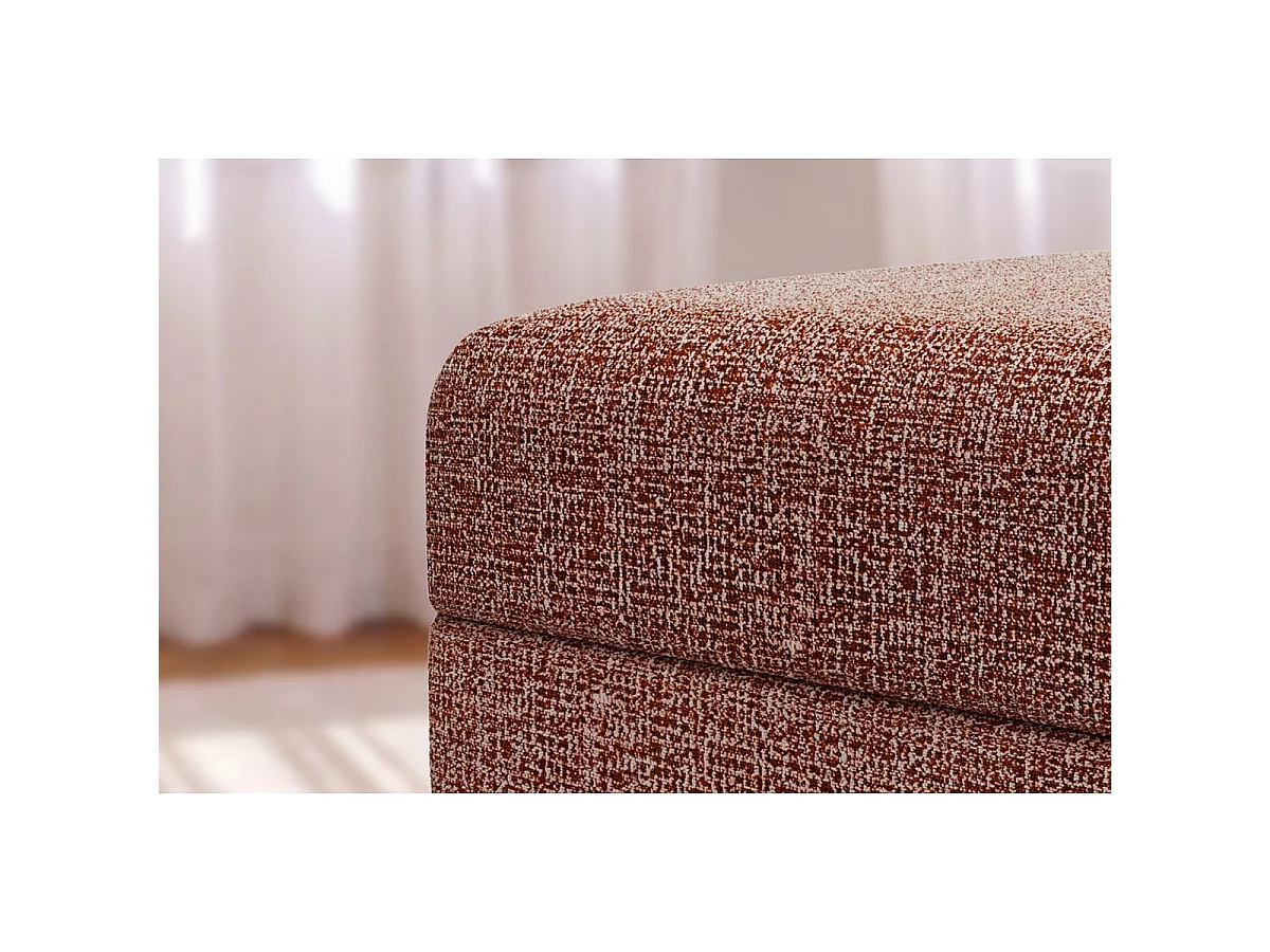 Pouf modulable et convertible - Tissu tweed - Rouge