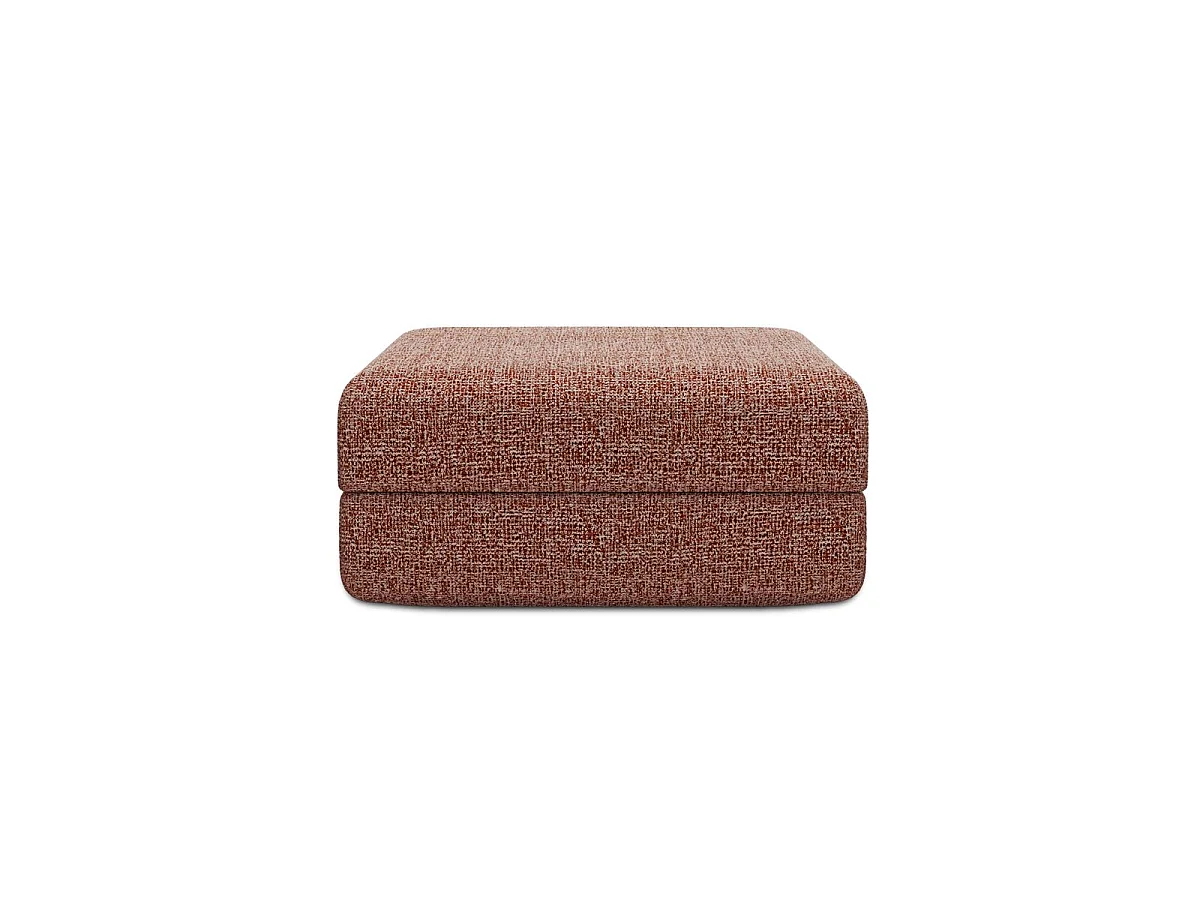 Pouf convertible et modulable - Tissu tweed Rouge
