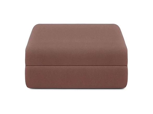 Pouf modulable et convertible - Tissu lisse - Terracotta