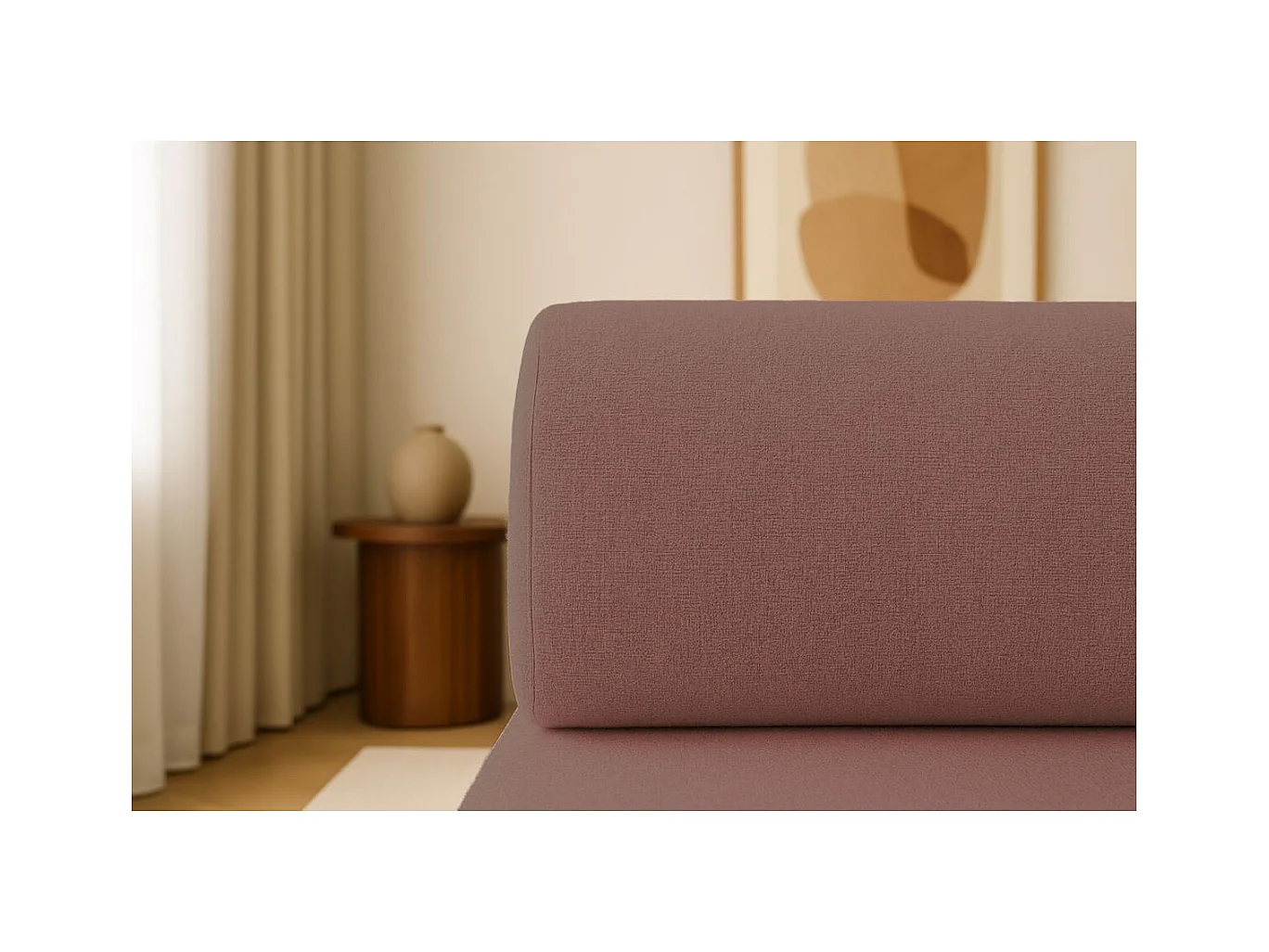 Pouf modulable et convertible - Tissu lisse - Terracotta