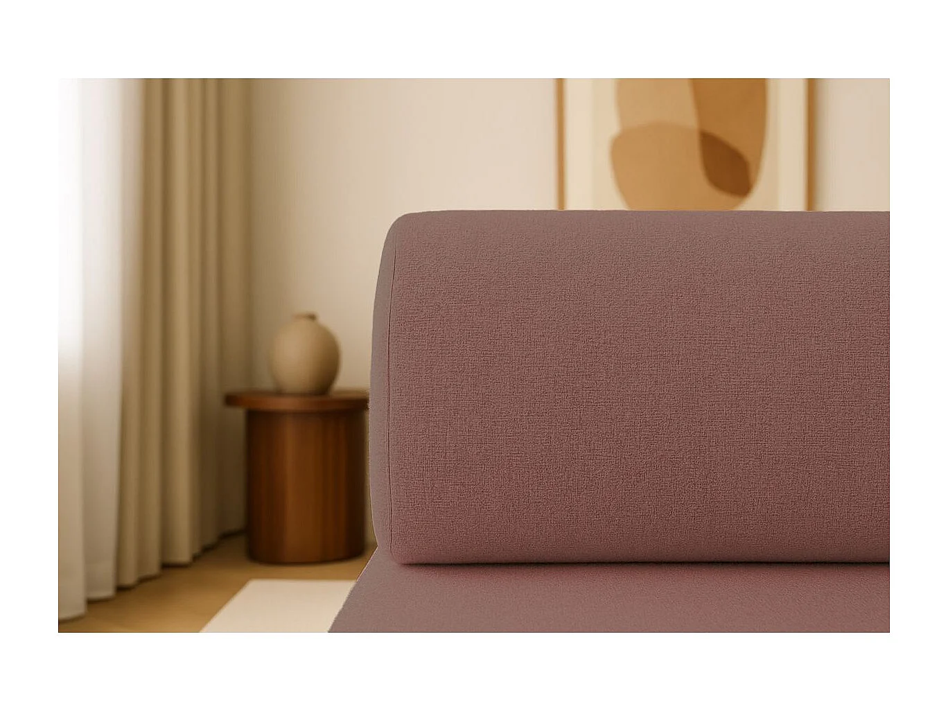 Pouf modulable et convertible - Tissu lisse - Terracotta