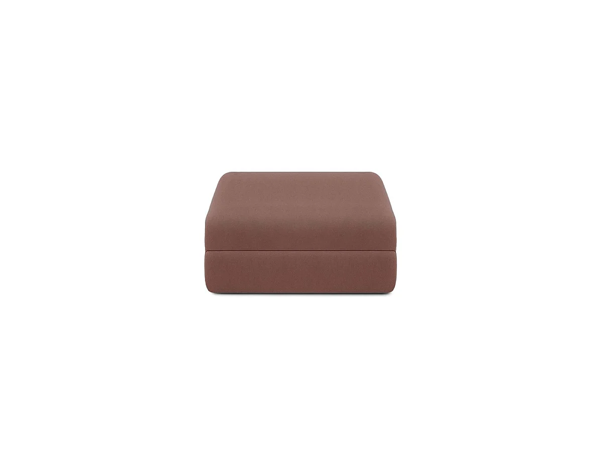 Pouf modulable et convertible - Tissu lisse - Terracotta