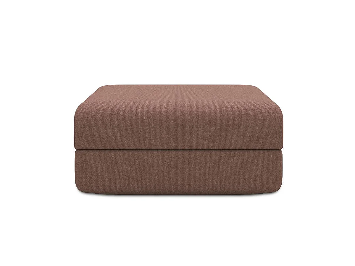 Pouf modulable et convertible - Tissu lisse - Terracotta