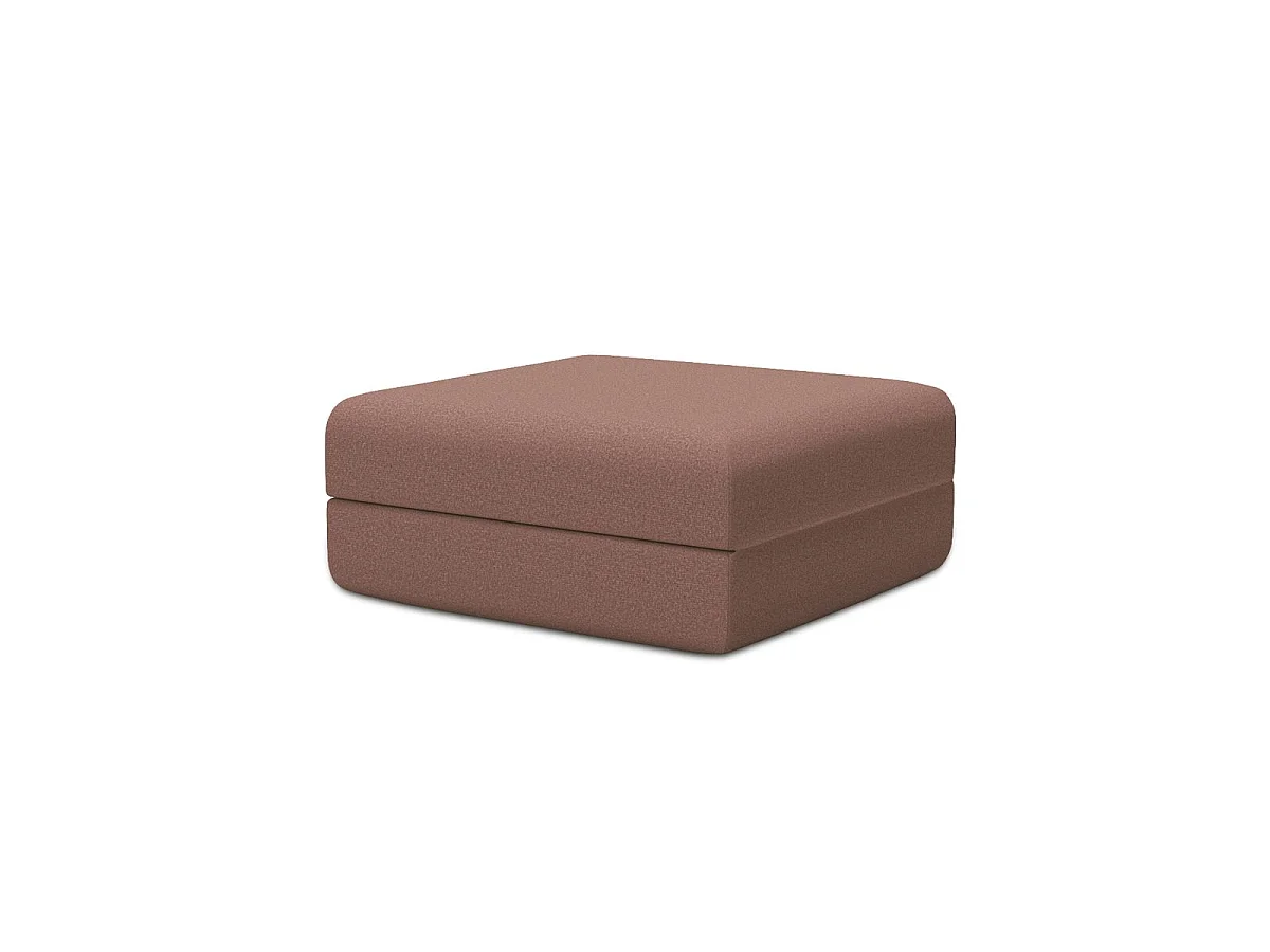 Pouf modulable et convertible - Tissu lisse - Terracotta