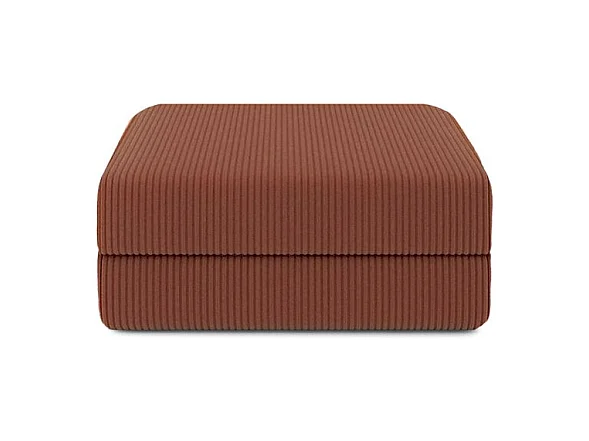 Pouf modulable et convertible - Velours côtelé - Terracotta