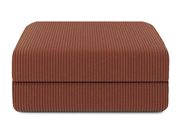 Pouf modulable et convertible - Velours côtelé - Terracotta