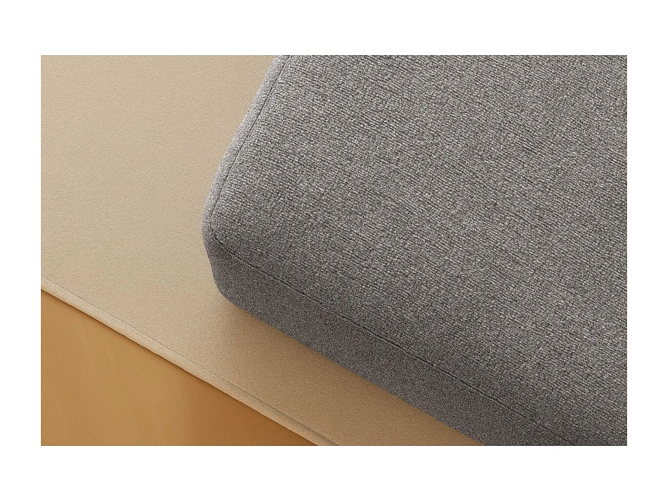 Pouf modulable et convertible - Tissu lisse - Gris