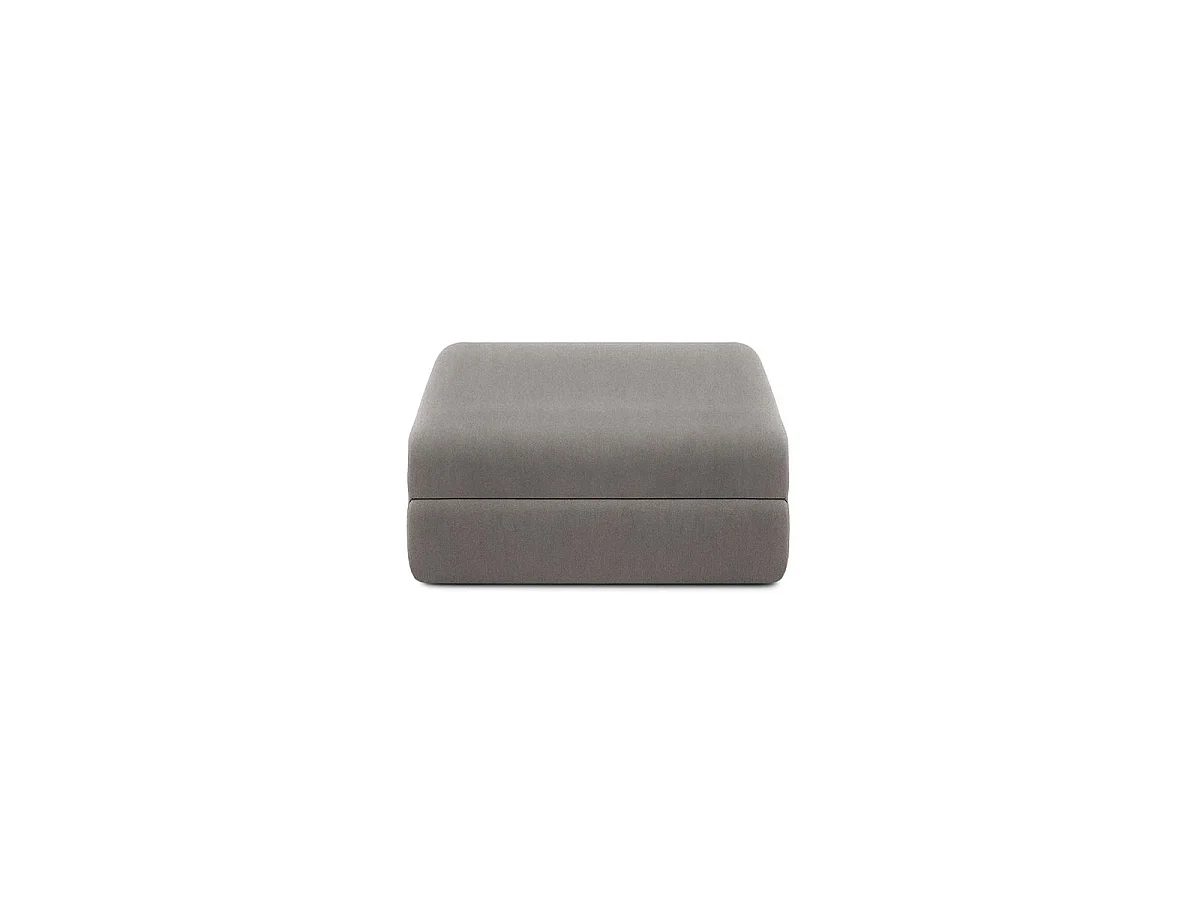 Pouf modulable et convertible - Tissu lisse - Gris