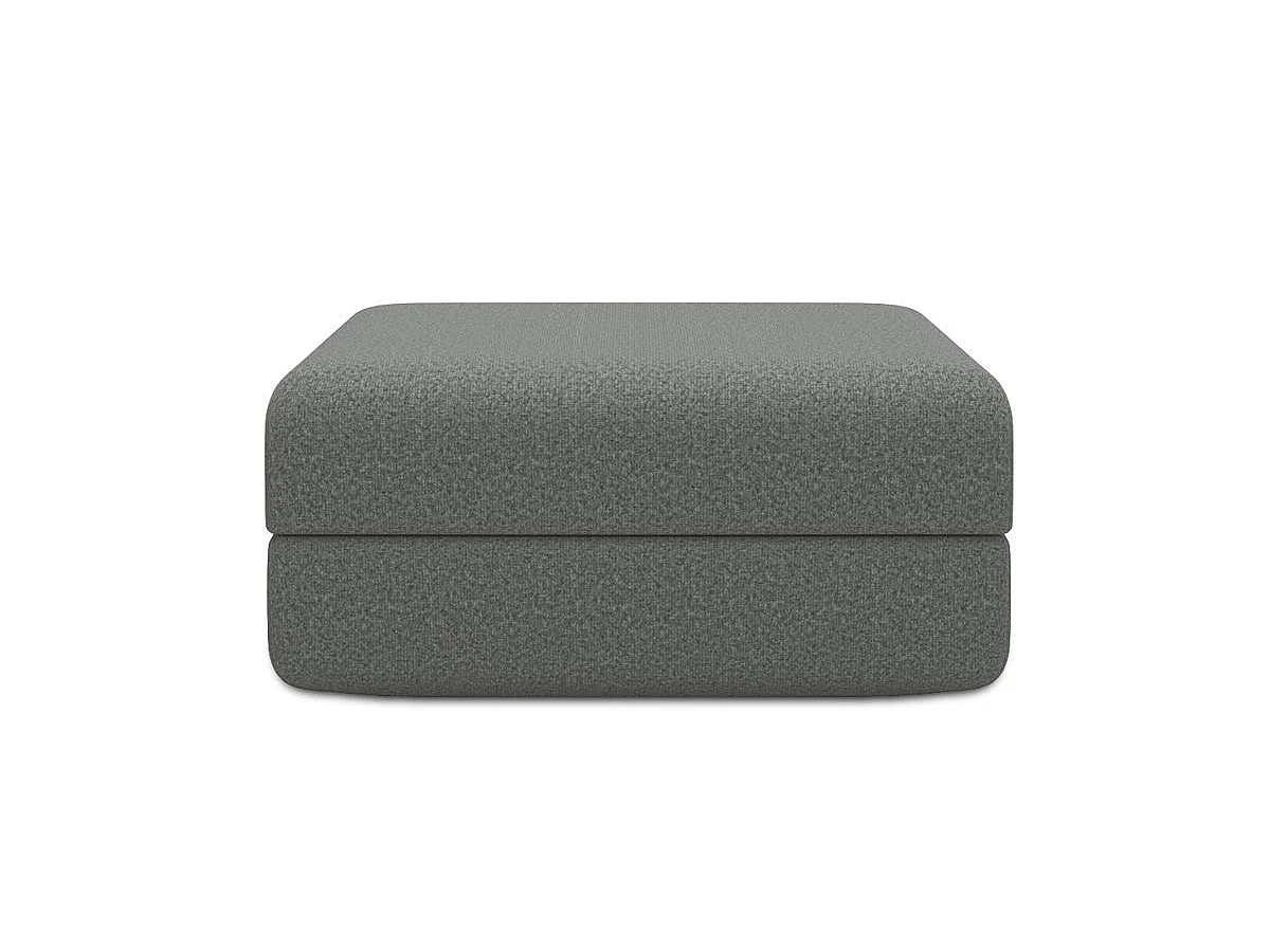 Pouf modulable et convertible - Tissu lisse - Gris