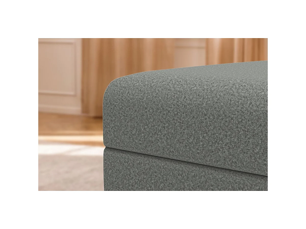 Pouf modulable et convertible - Tissu lisse - Gris