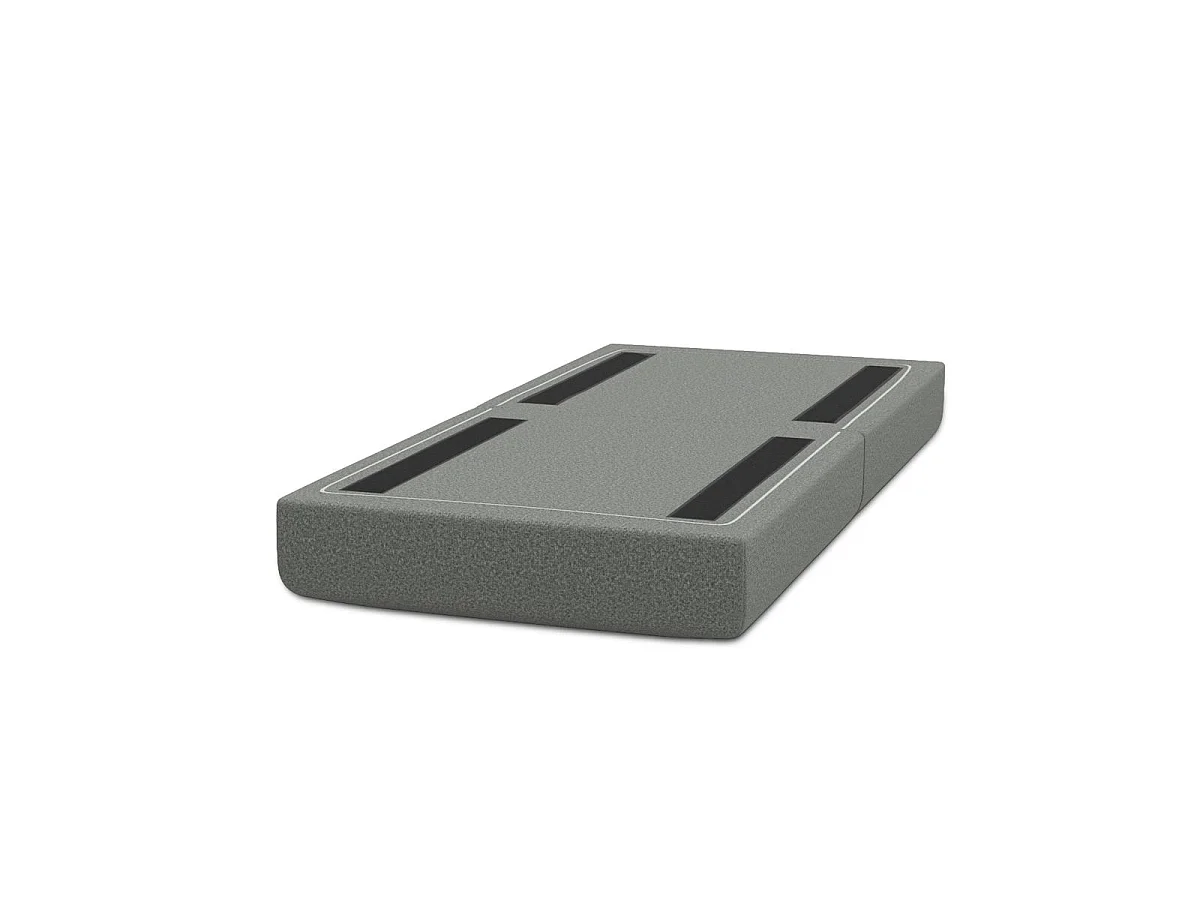 Puf de tela lisa gris