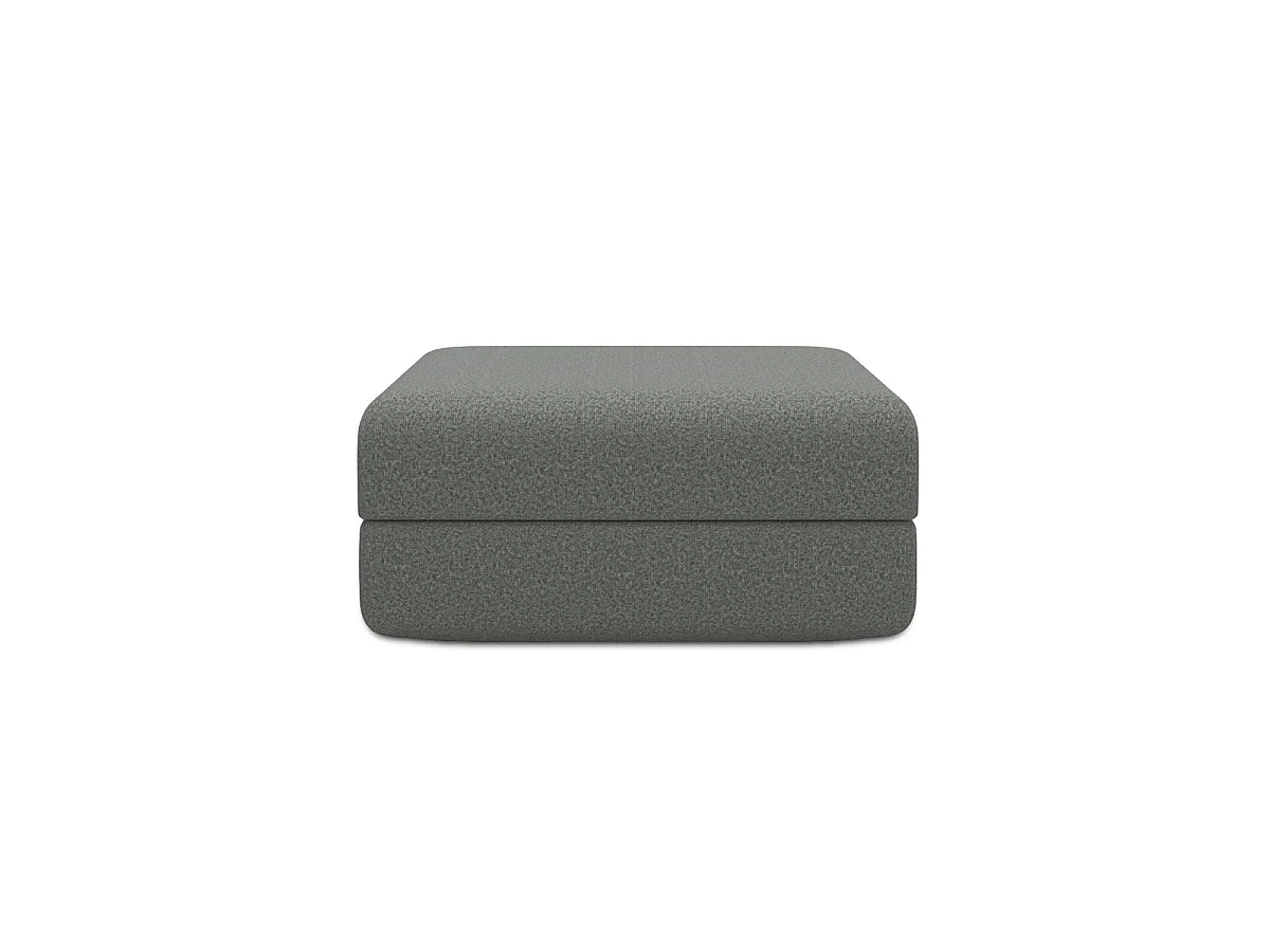 Puf de tela lisa gris