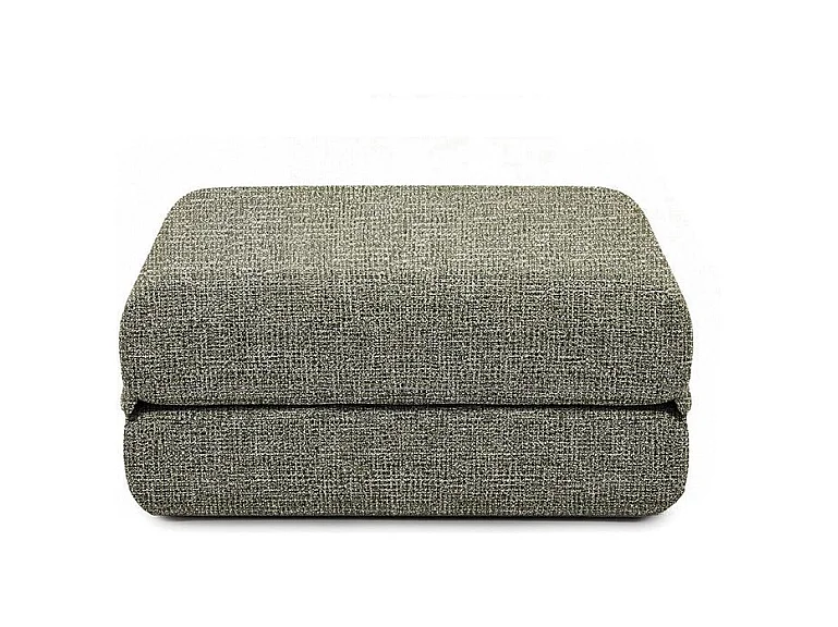 Pouf modulable et convertible - Tissu tweed - Vert