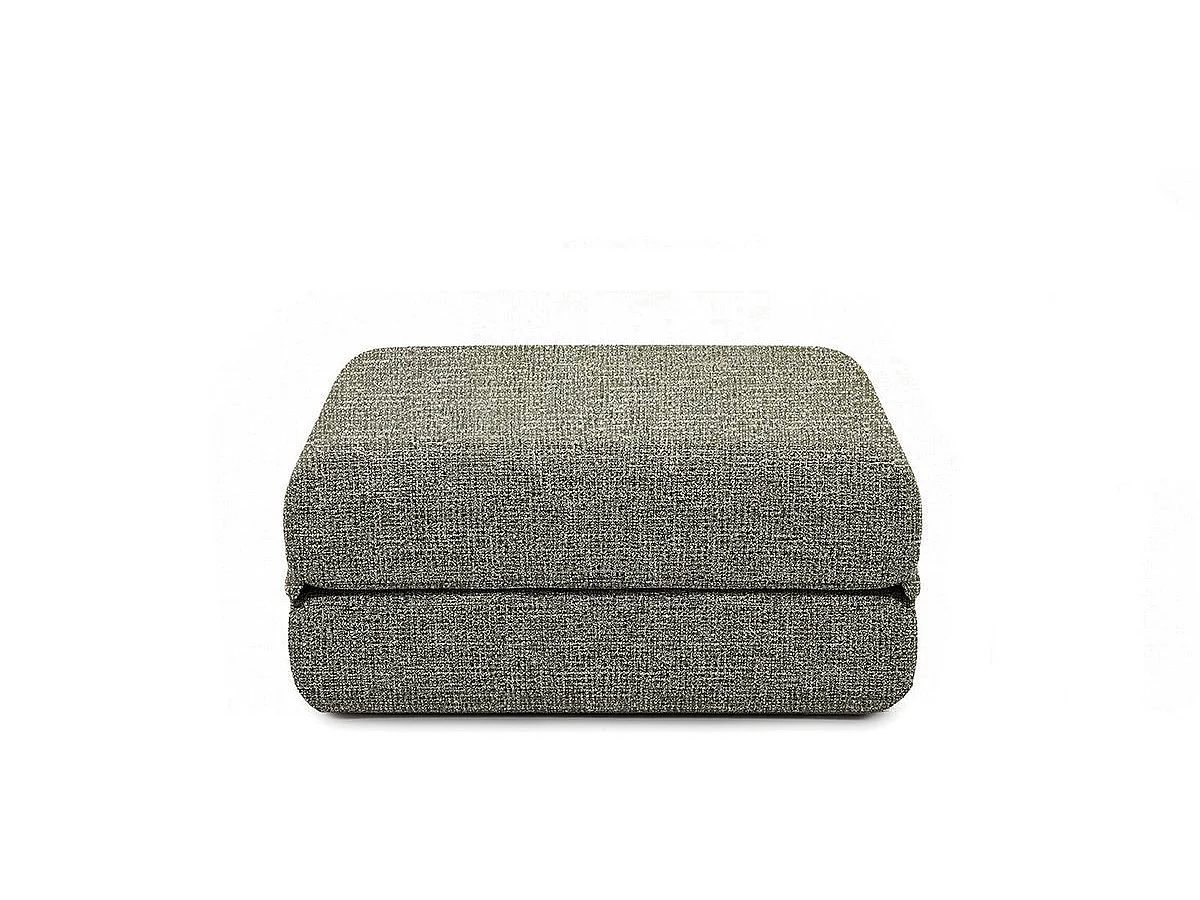 Pouf modulable et convertible - Tissu tweed - Vert
