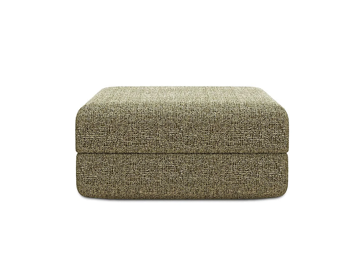 Pouf modulable et convertible - Tissu tweed - Vert