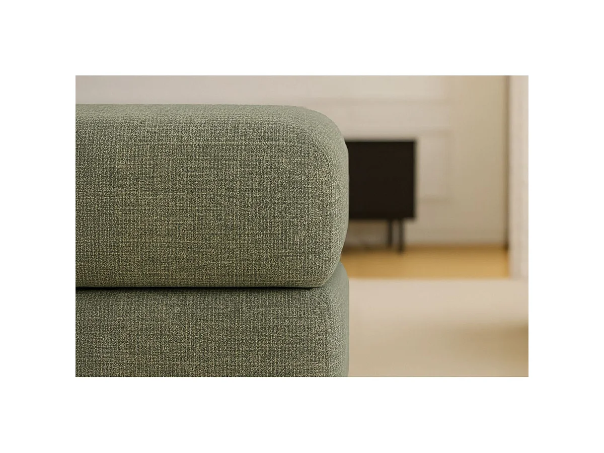 Pouf modulable et convertible - Tissu tweed - Vert